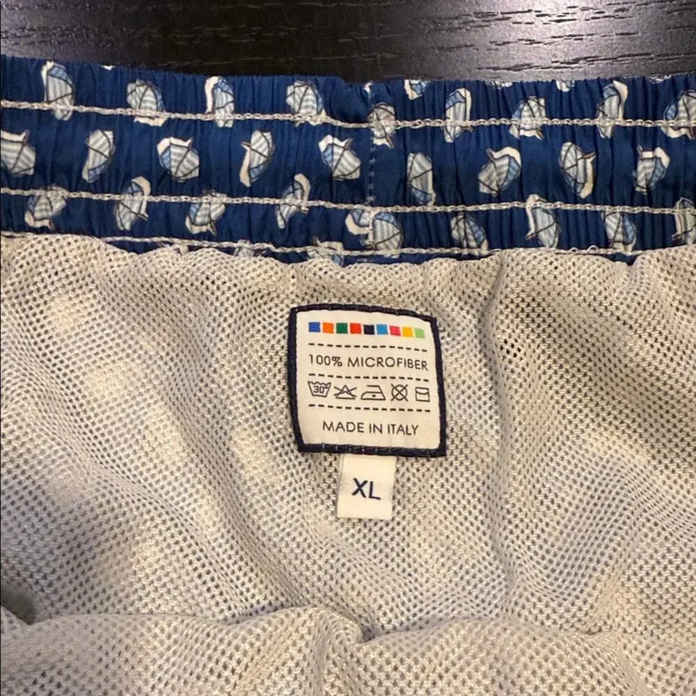 Fedeli Blue Patterned Men's Swim Shorts